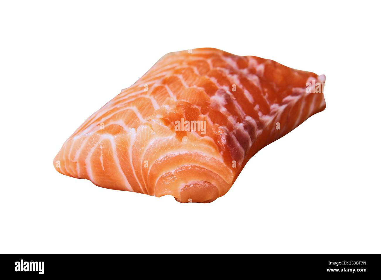 Lachsfilet isoliert auf weiß Stockfoto