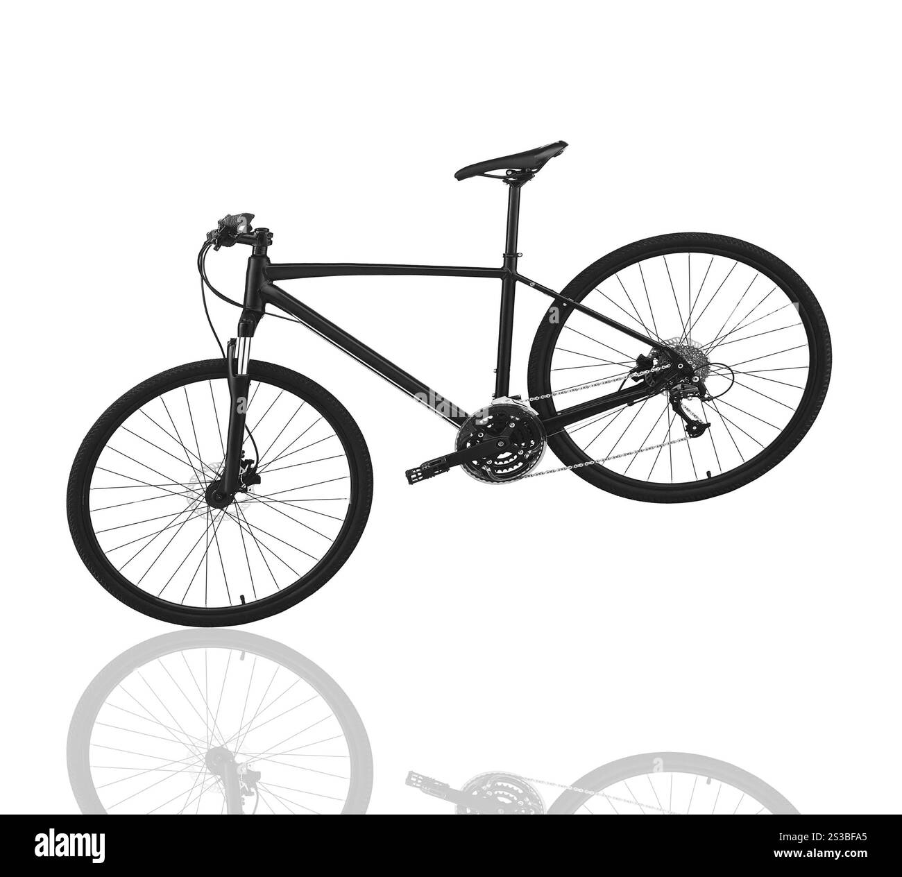 Fahrrad isoliert auf weißem Hintergrund. Motorrad isoliert Stockfoto