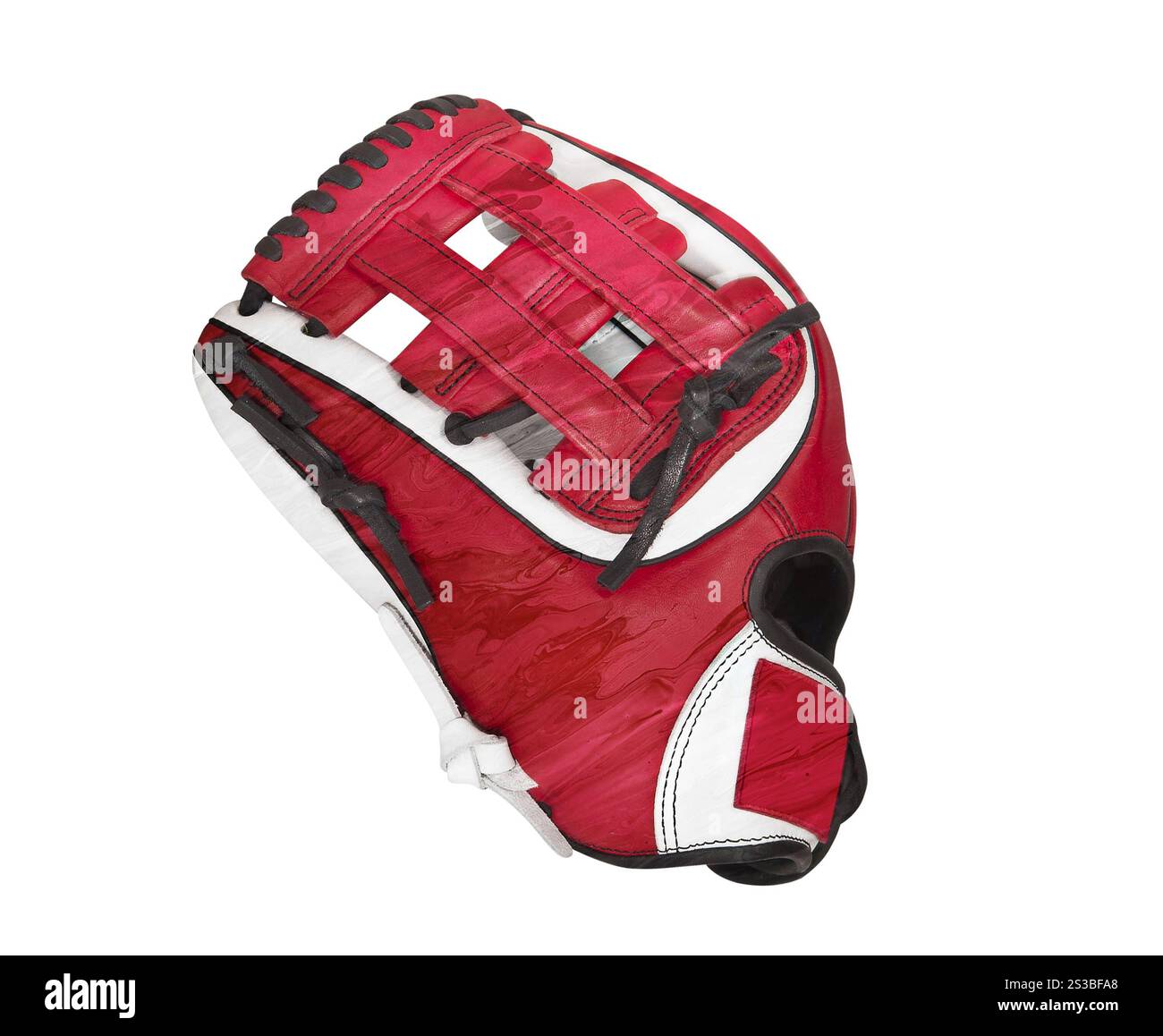 Baseballhandschuh isoliert auf weißem Hintergrund Stockfoto