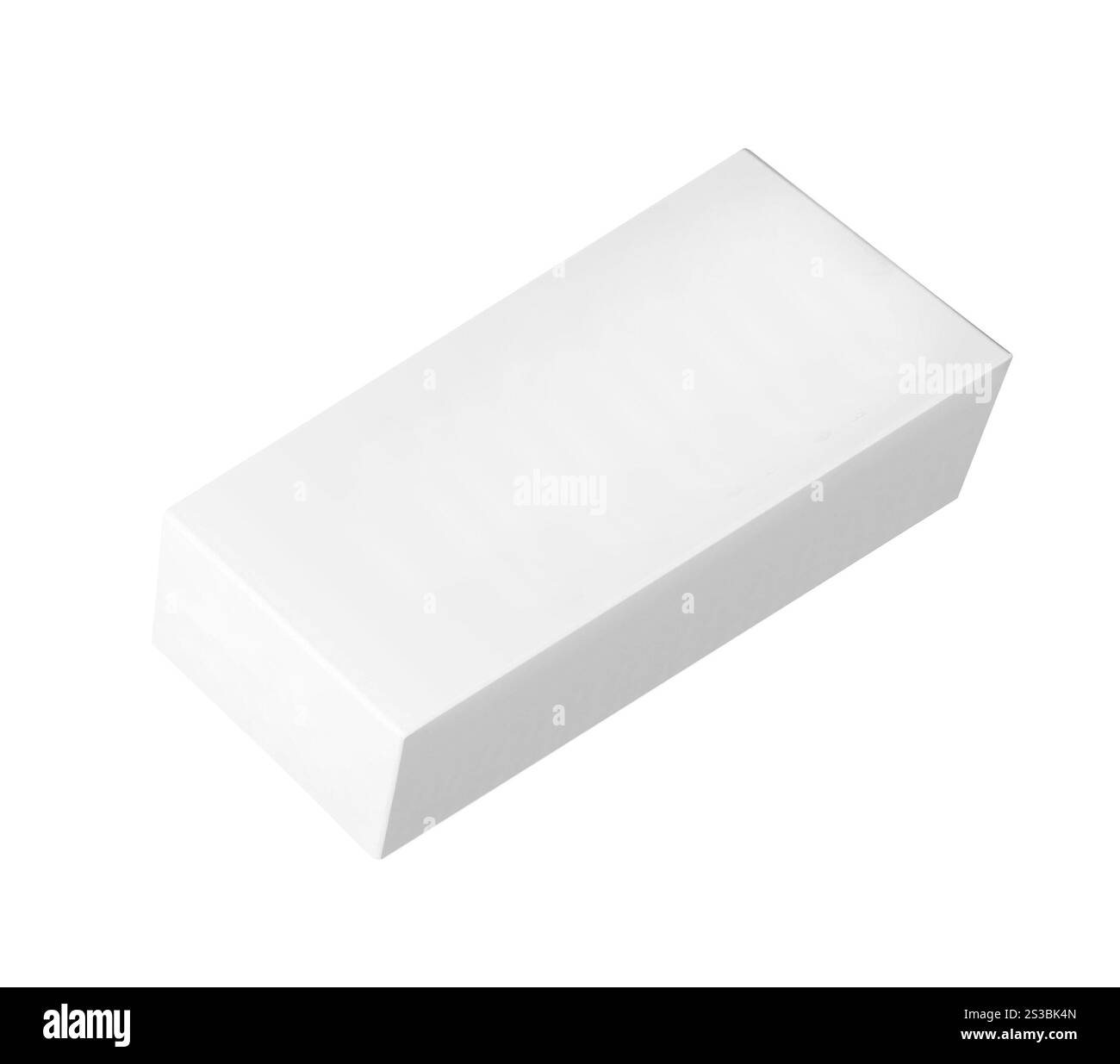 Leeres Feld auf weißem Hintergrund isoliert. Leere Box isoliert Stockfoto