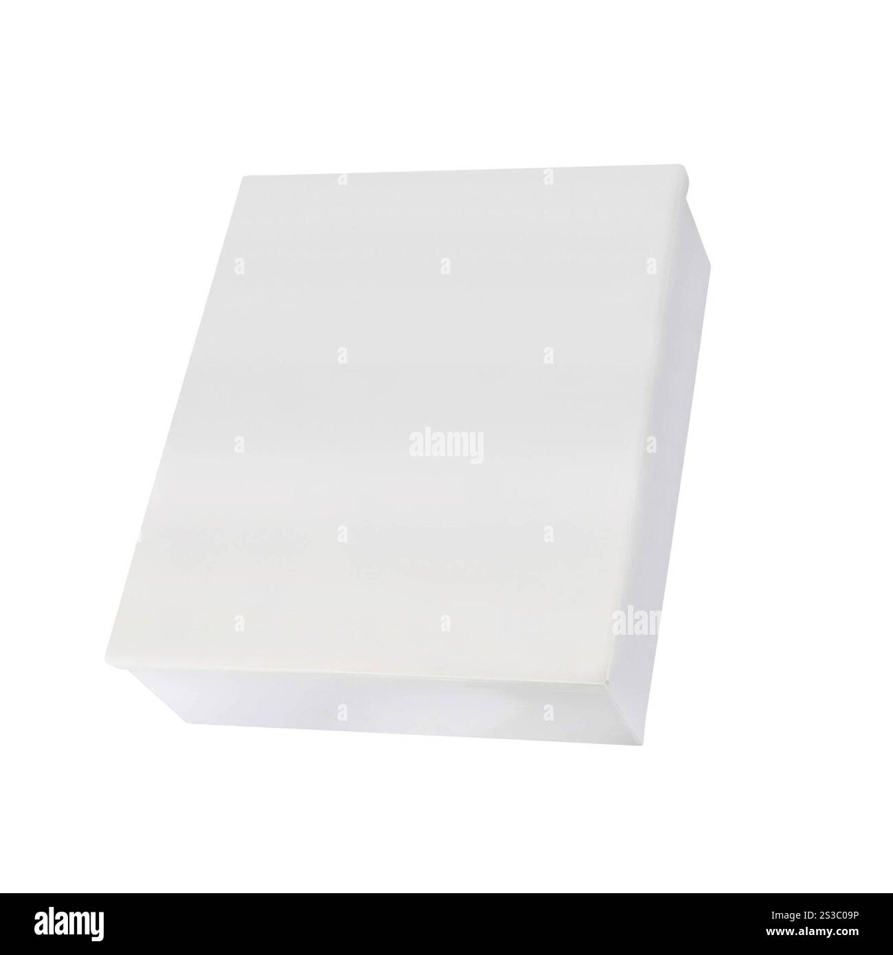 Leeres Feld auf weißem Hintergrund. Leere Box auf weiß Stockfoto
