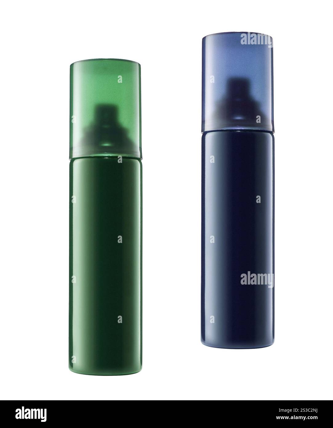 Grüne und blaue Spraydose. Grüne Sprühdose Stockfoto