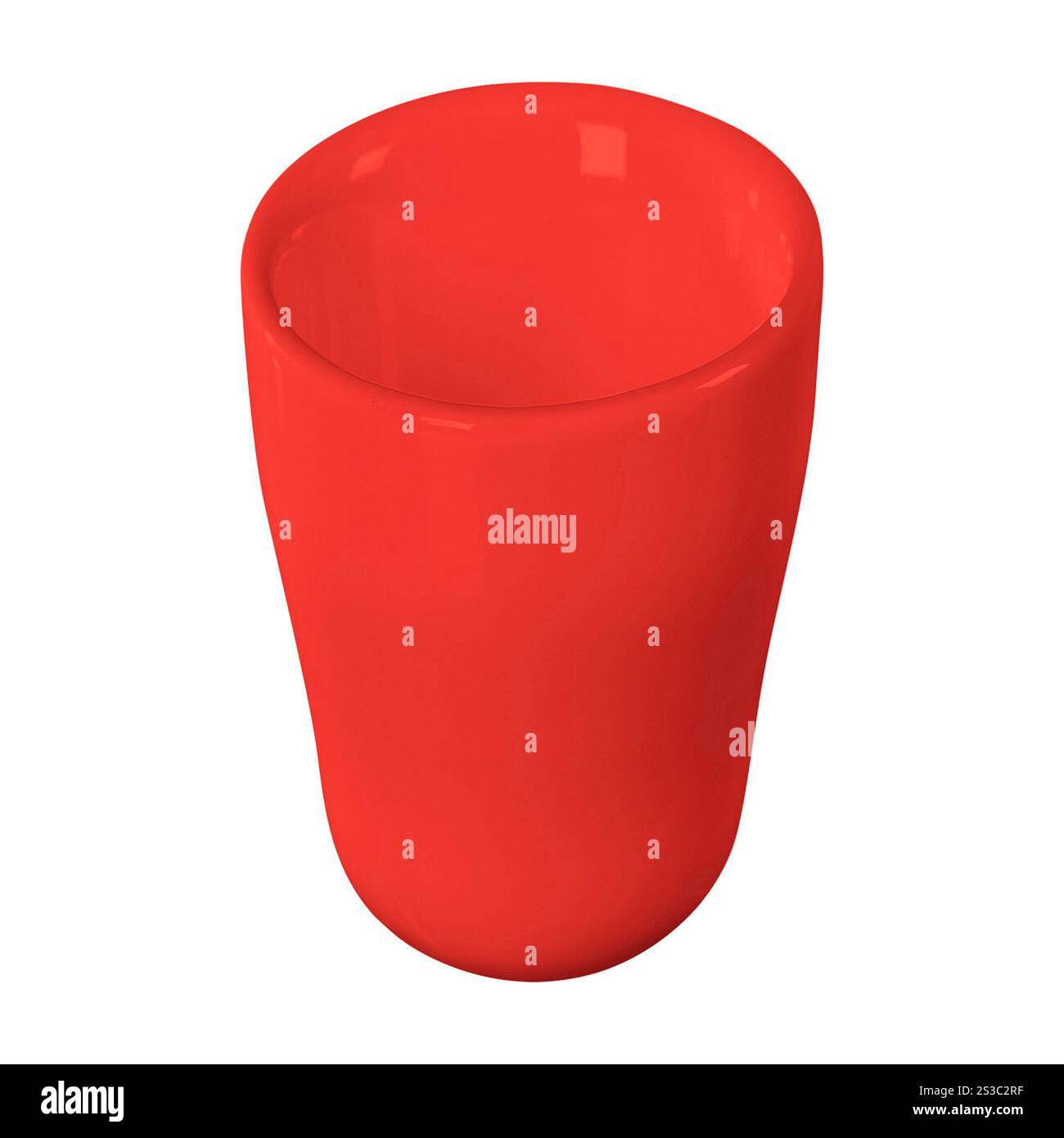 Rote Teetasse. Gelbe Teetasse Stockfoto