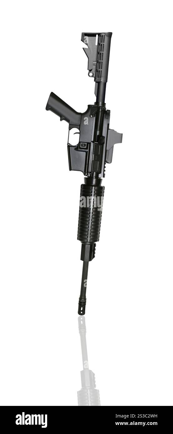 Special forces Gewehr M 4 auf weißem Hintergrund Stockfoto