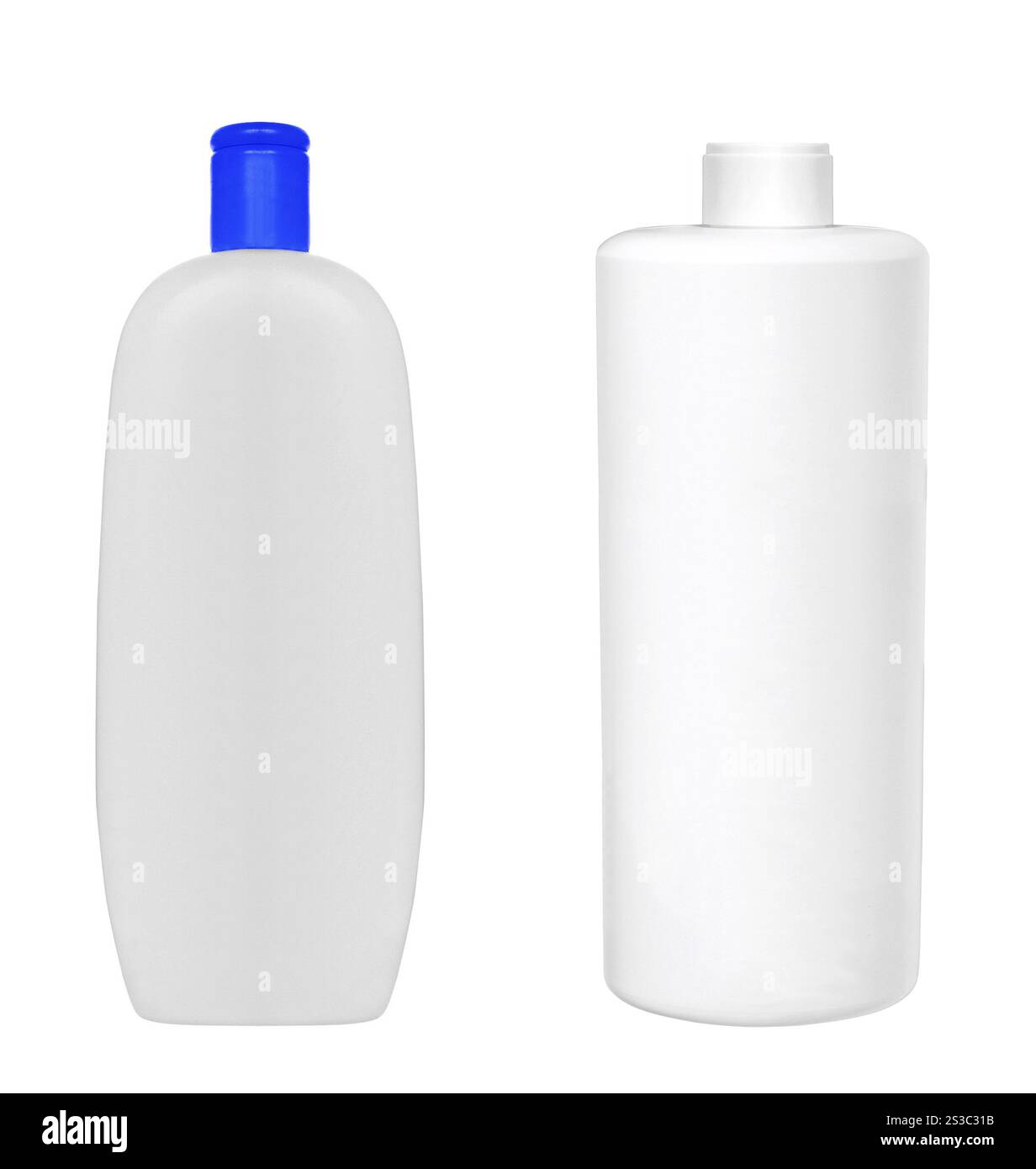 Weiße Shampooflaschen isoliert. Weiße Flasche isoliert Stockfoto