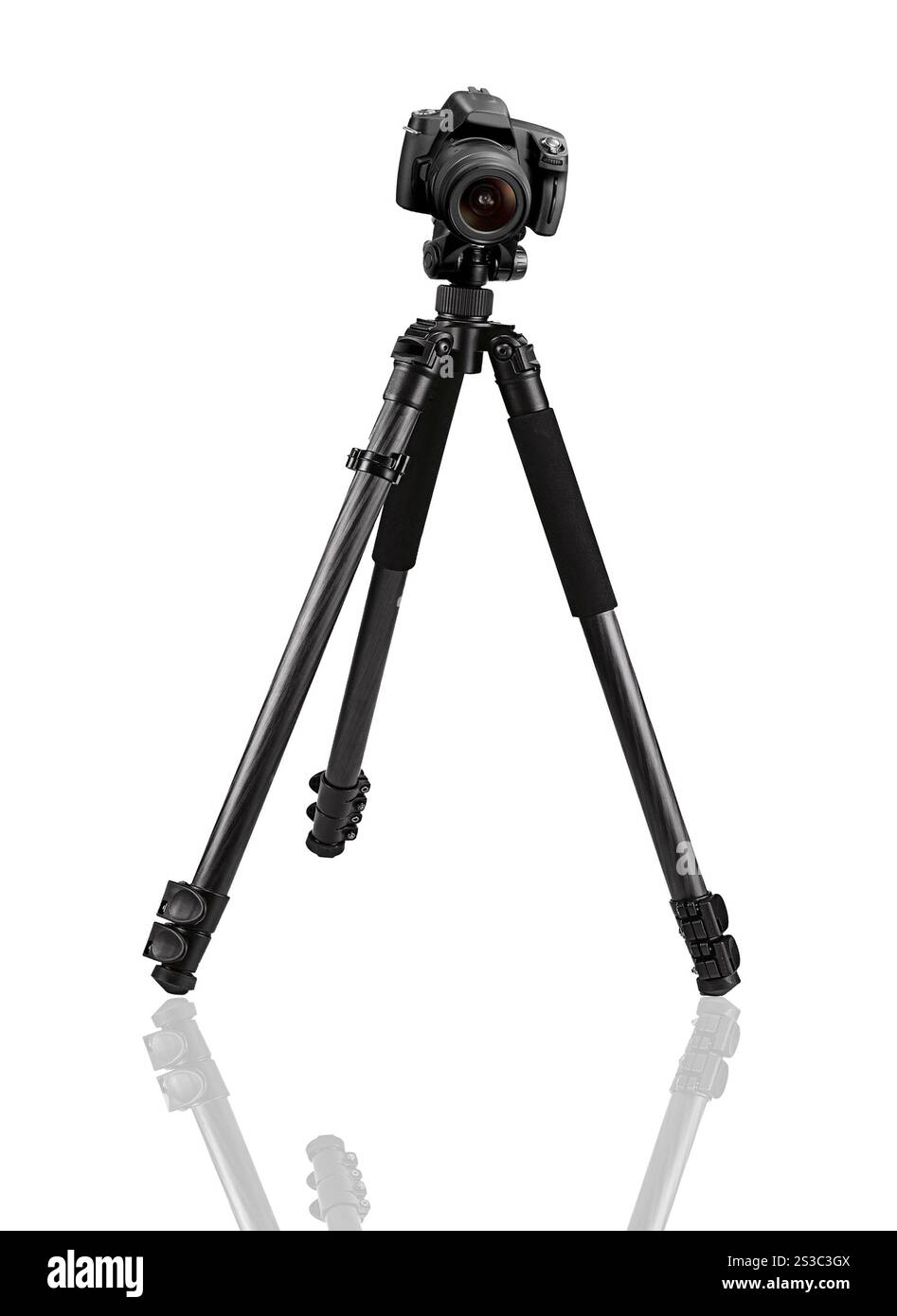 Die Digitalkamera ist auf weißem Hintergrund isoliert. Die Digitalkamera ist isoliert Stockfoto