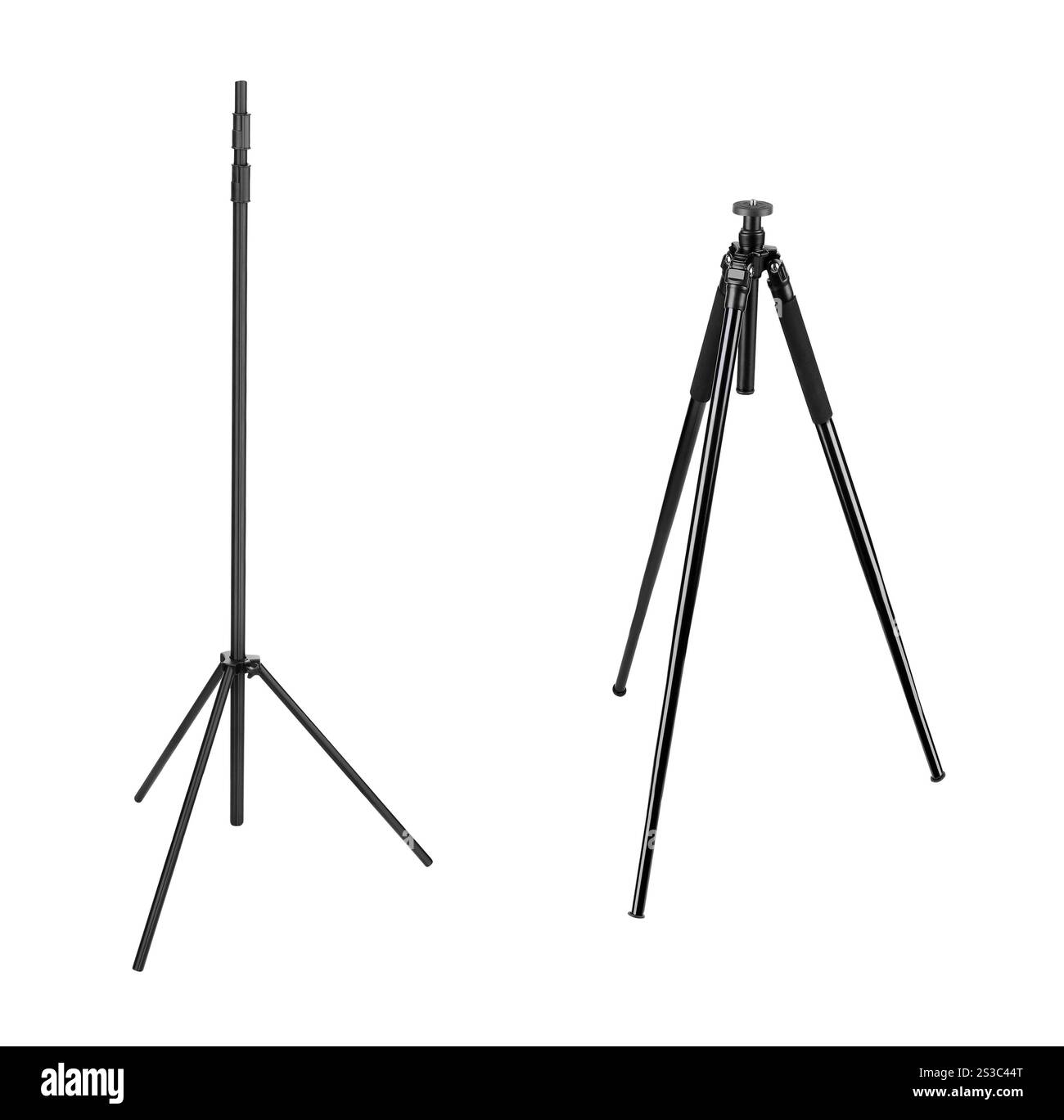 Fotostativ isoliert auf weißem Hintergrund. Stockfoto