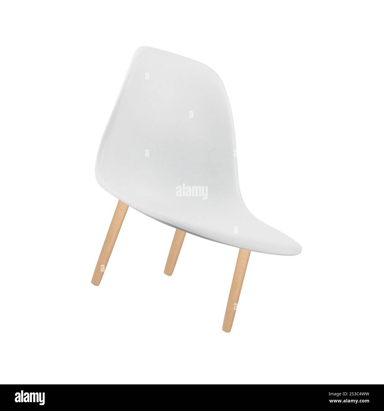 Weißer Stuhl isoliert auf weiß. Weißer Stuhl Stockfoto