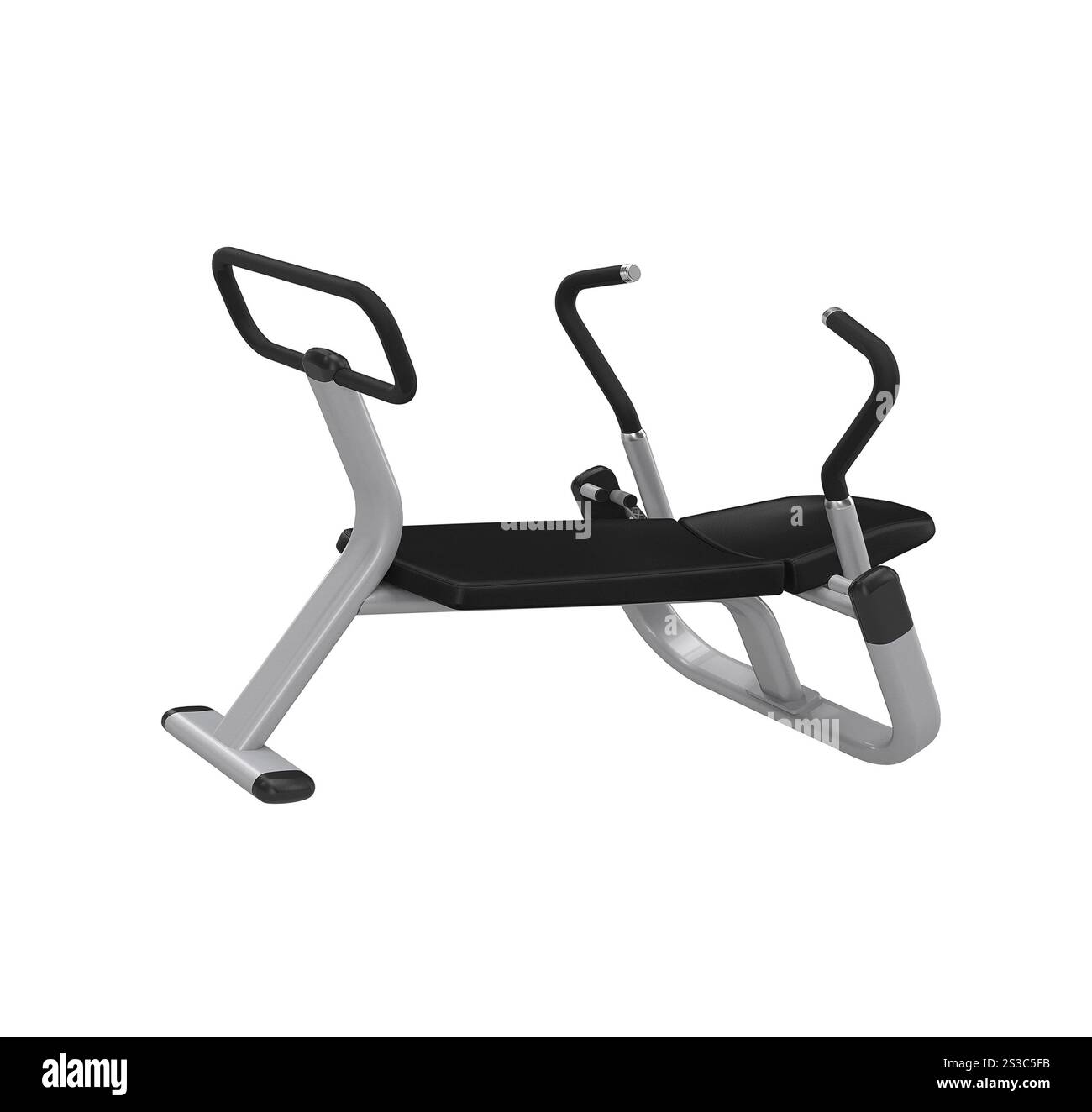 Abdominelle Trainingsgeräte isoliert auf weißem Hintergrund Stockfoto