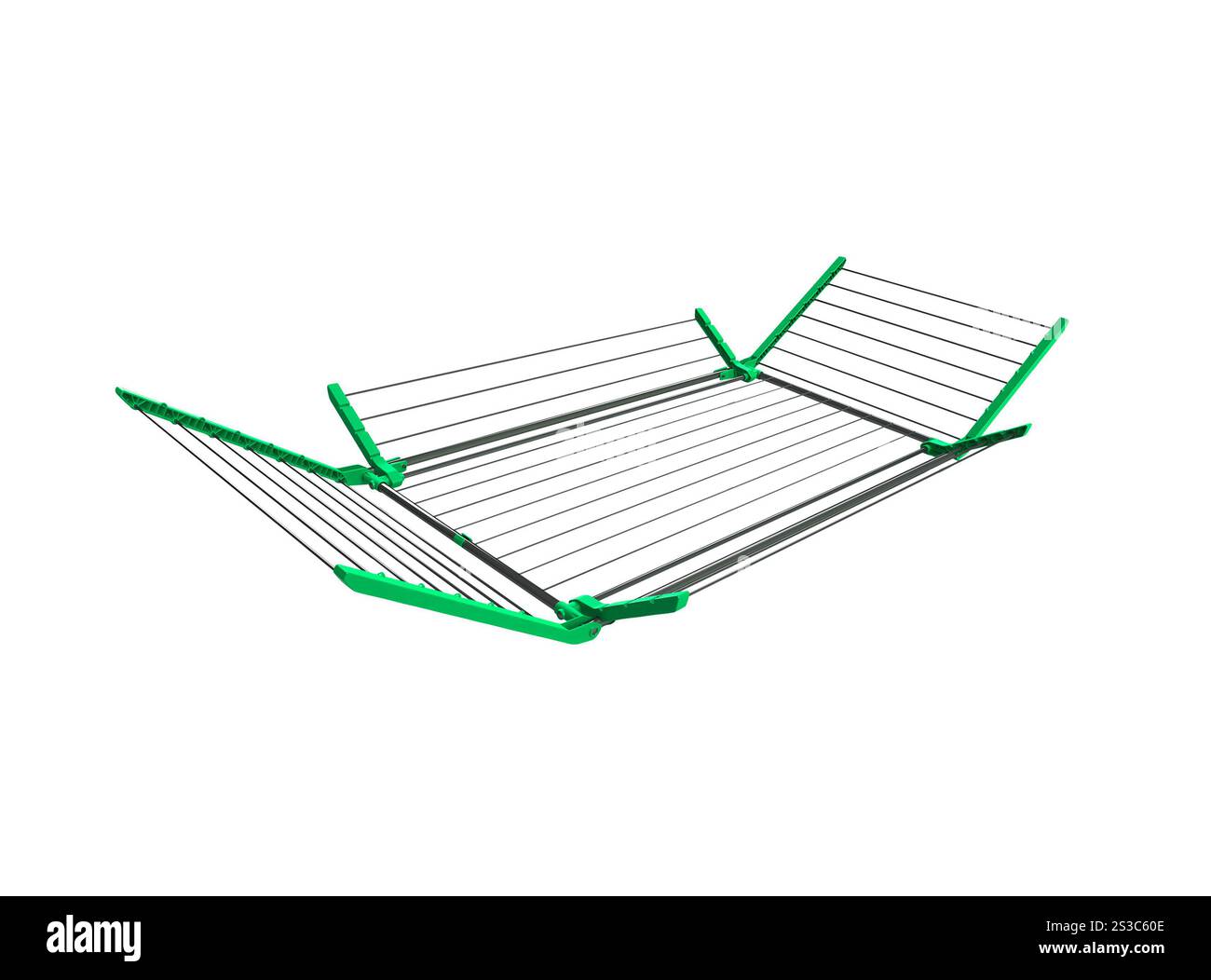 Wäscheständer, Trocknerstand isoliert Stockfoto