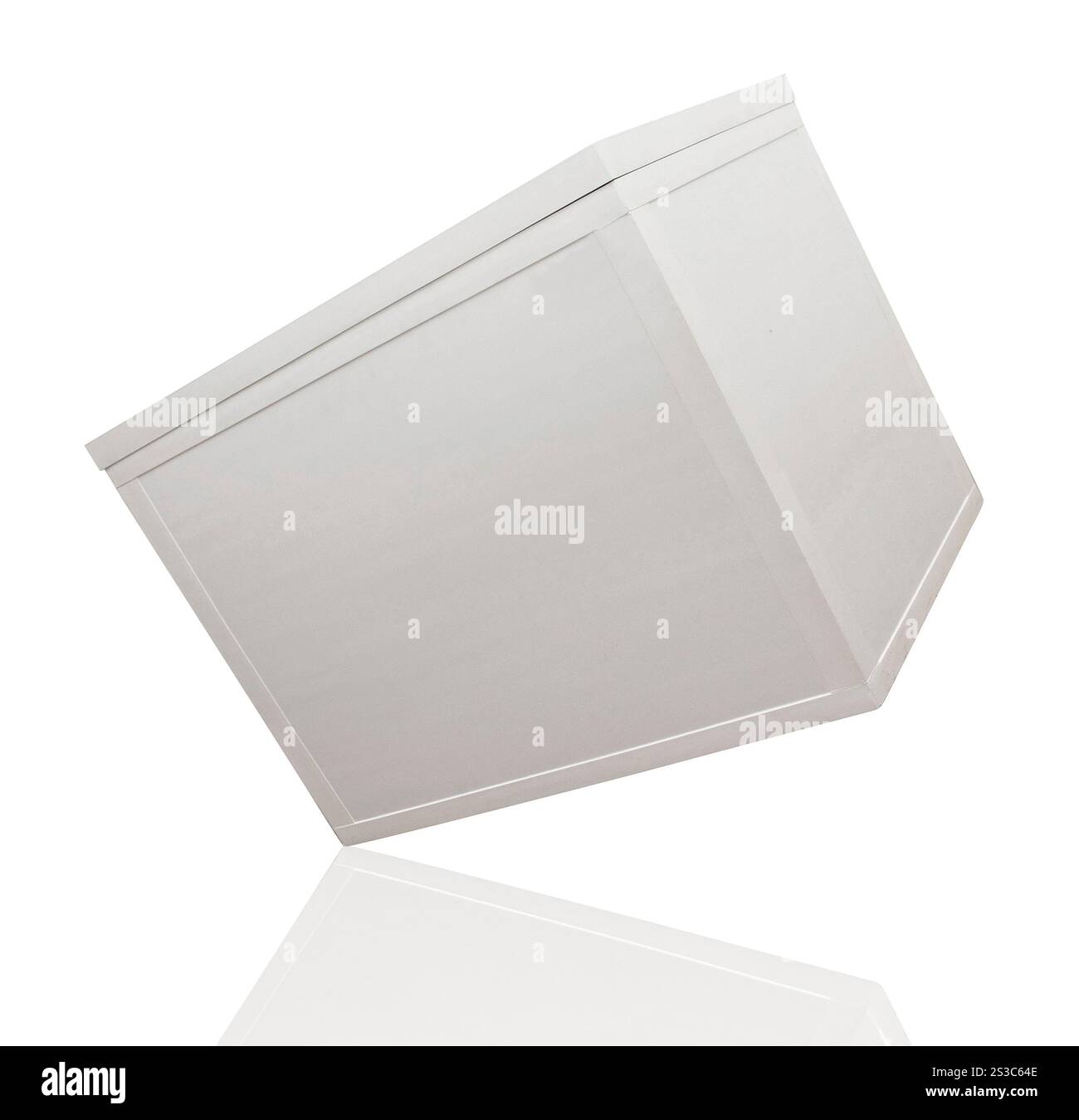 Leeres Feld auf weißem Hintergrund. Leeres Feld Stockfoto