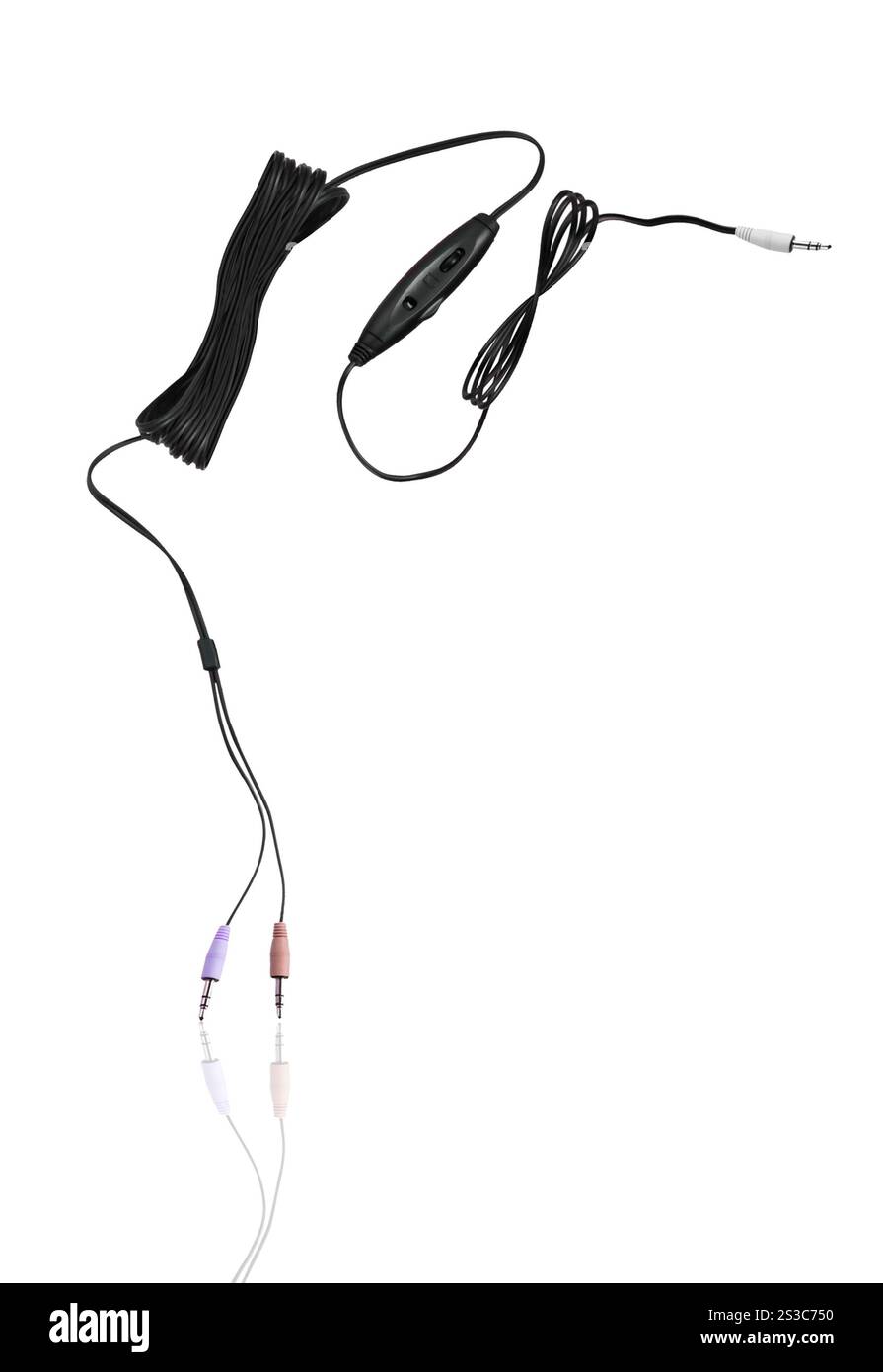 Kabel für Multimedia isoliert auf weißem Hintergrund. Kabel für Multimedia isoliert Stockfoto