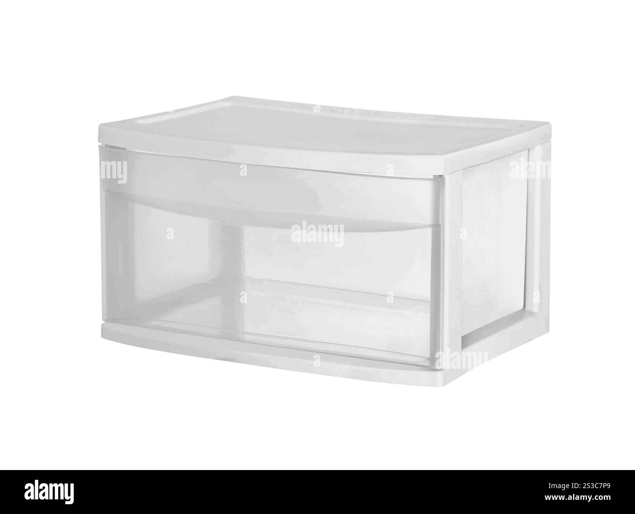 Kunststoffbehälter isoliert auf weiß Stockfoto
