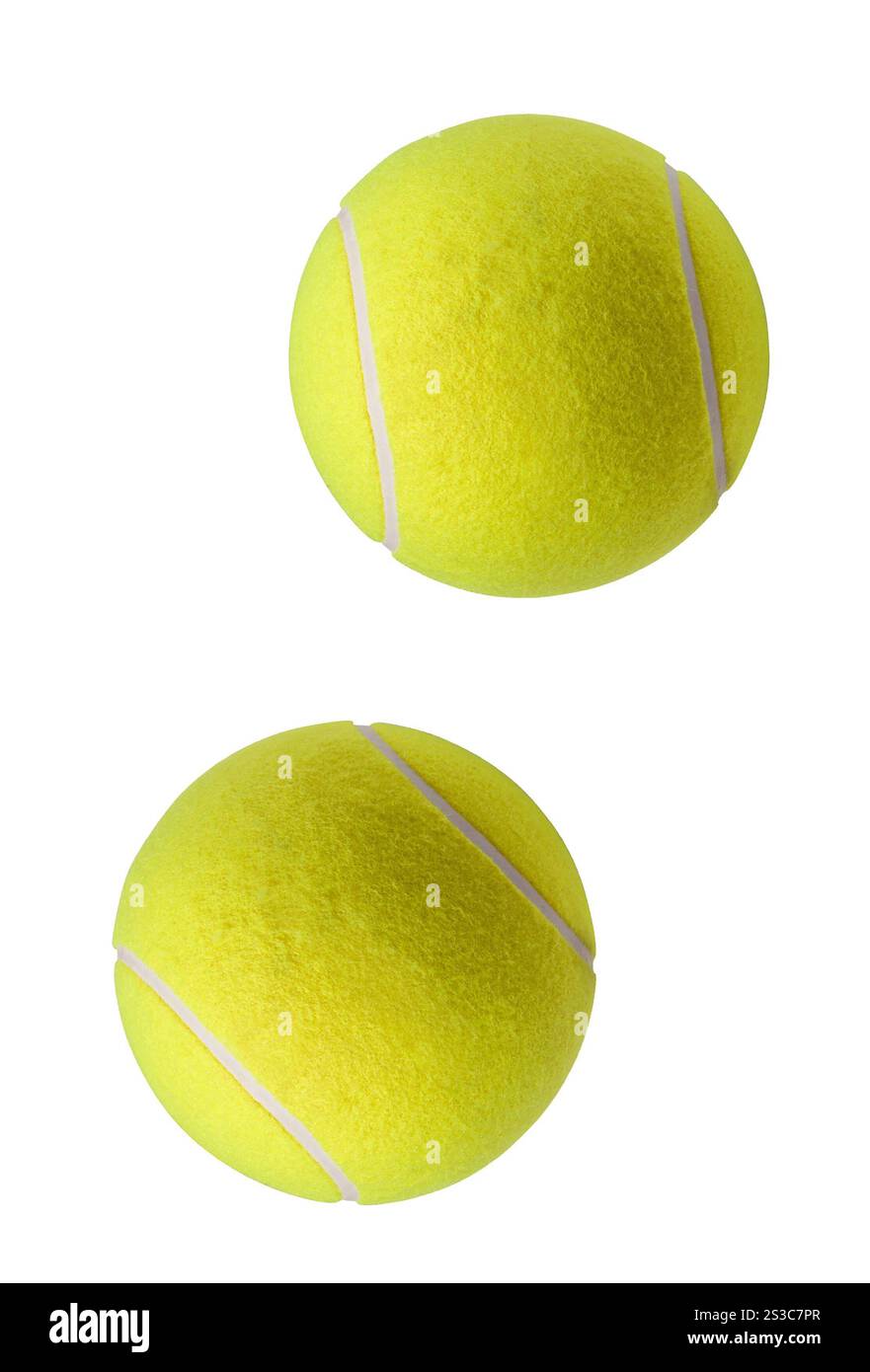 Tennisball isoliert auf weiss Stockfoto