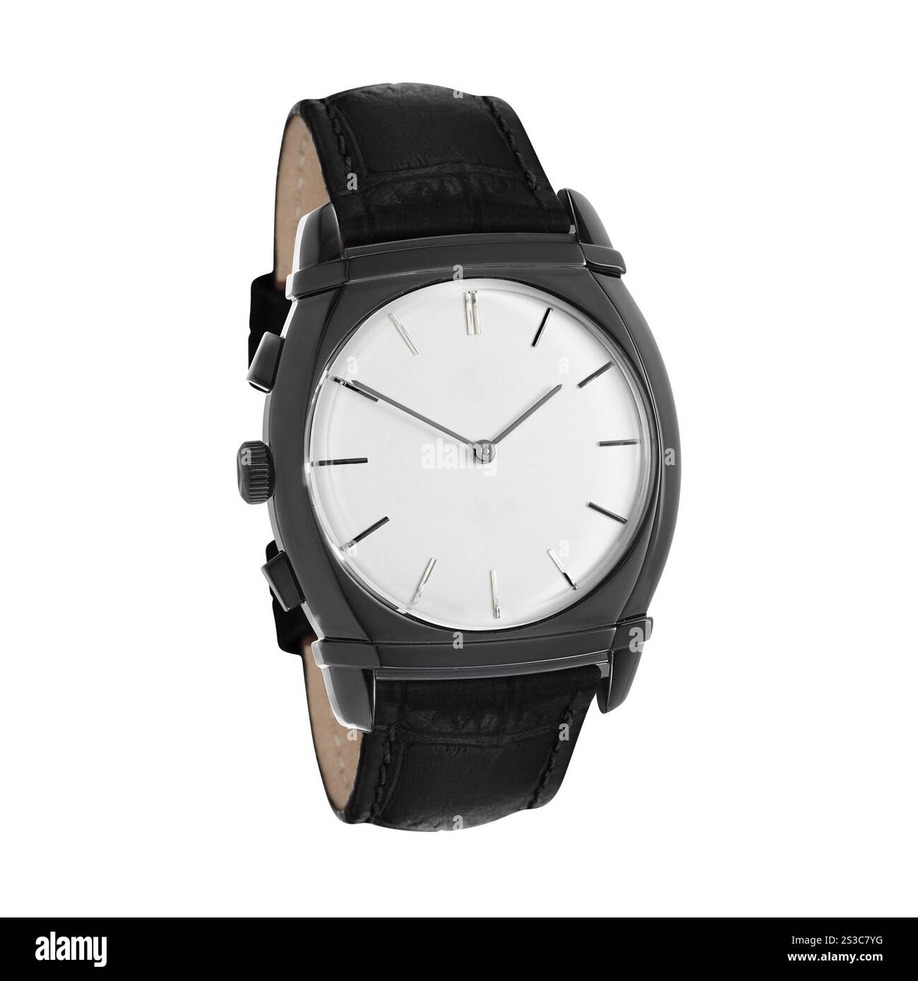 Männer Armbanduhr isoliert auf weiß Stockfoto