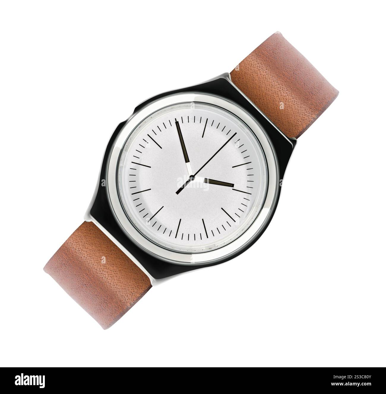 Männer Armbanduhr isoliert auf weiß Stockfoto