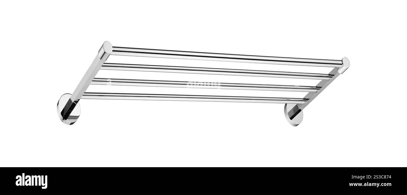 Modernes Bad Handtuchtrockner isoliert Stockfoto