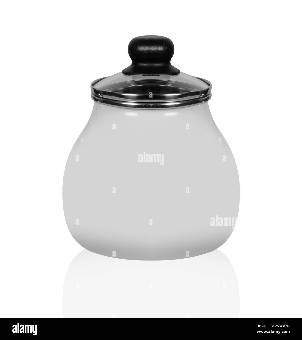 Eine alte Zuckerschale isoliert Stockfoto