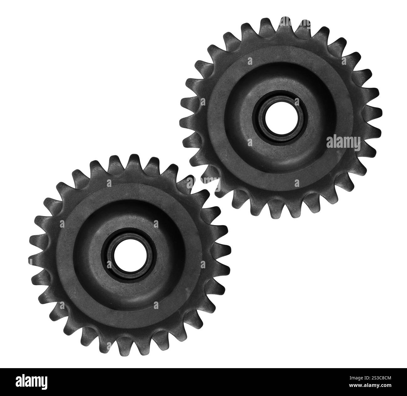 Zahnrad isoliert auf weiß Stockfoto