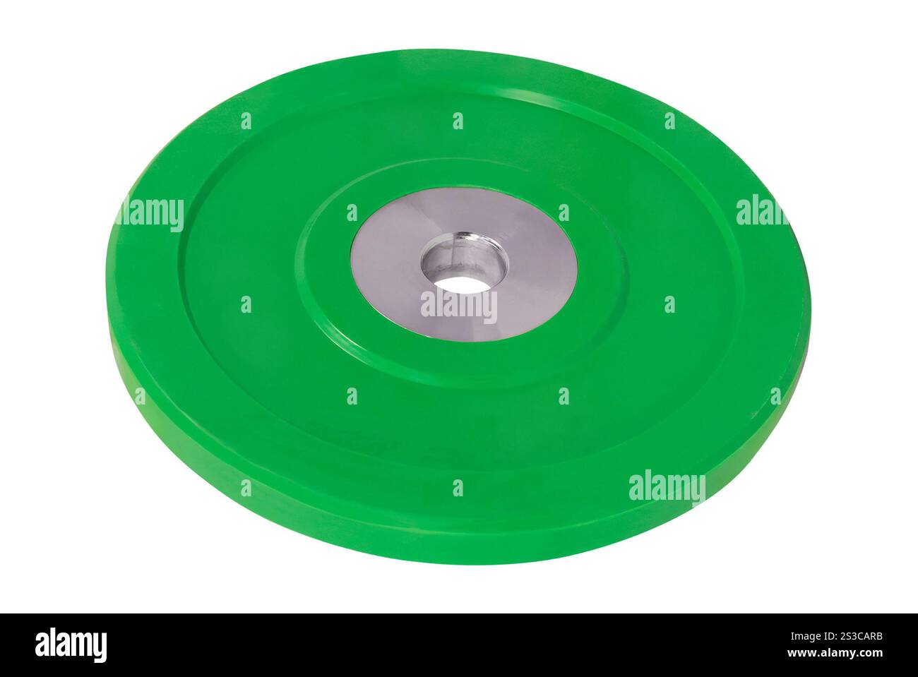 Green Disks für Kurzhanteln. Blaue Disks für Kurzhanteln Stockfoto