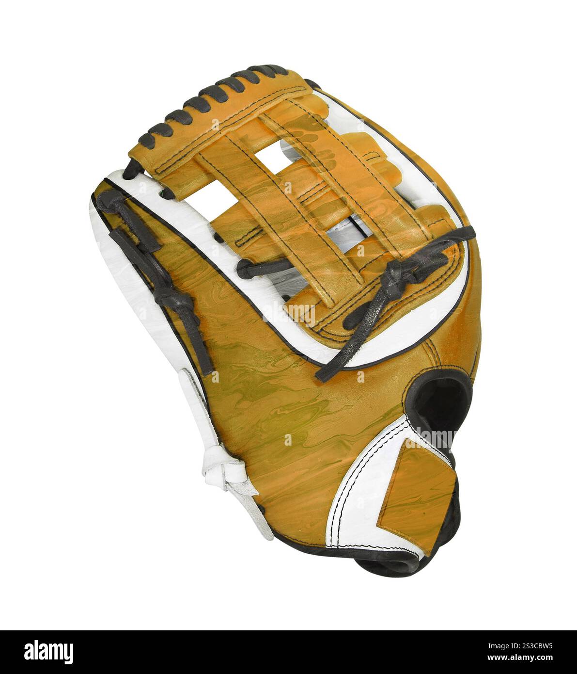 Baseballhandschuh isoliert auf weißem Hintergrund Stockfoto