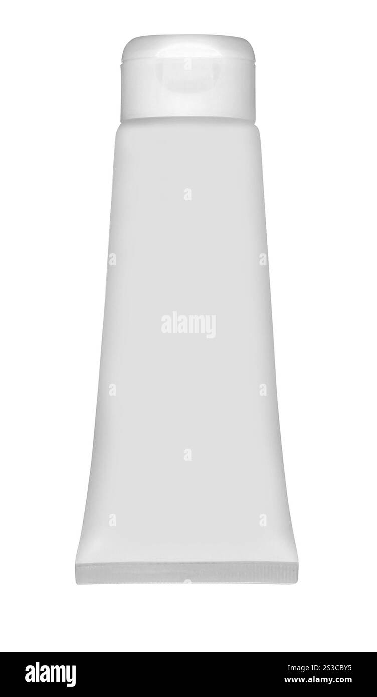 Weißes Röhrchen für Creme isoliert auf einem weißen. Weißes Röhrchen für Creme isoliert auf weiß Stockfoto