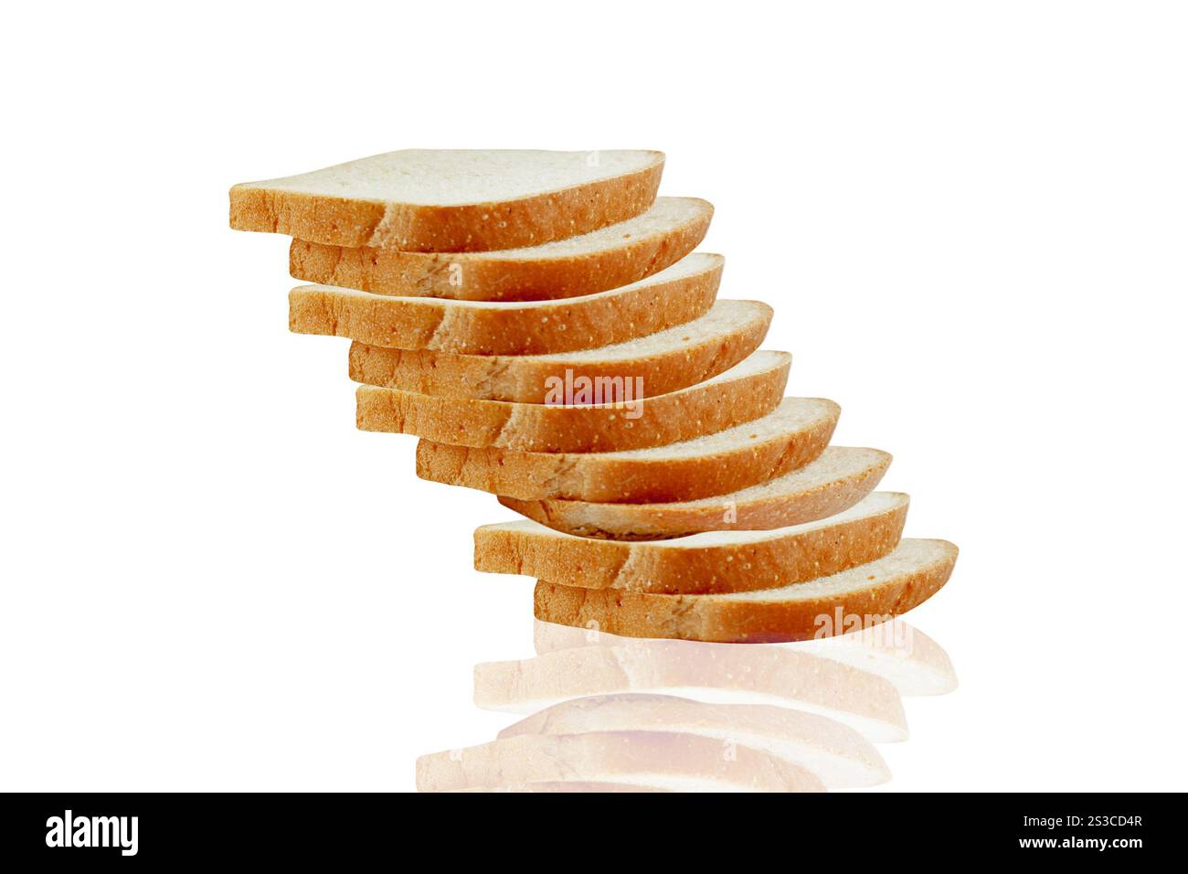 Schnittbrot isoliert auf weiss Stockfoto