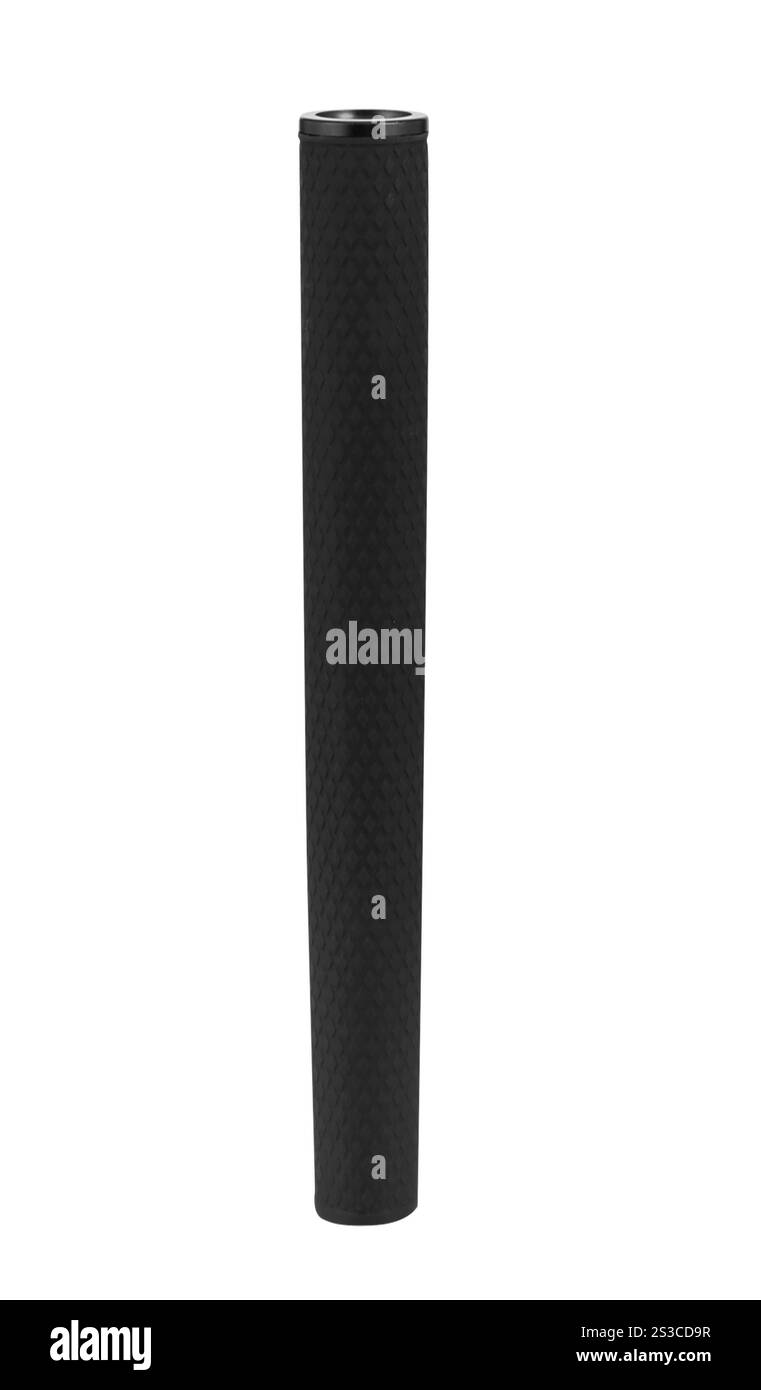 Gummigriff des Fahrrads isoliert auf weiß Stockfoto