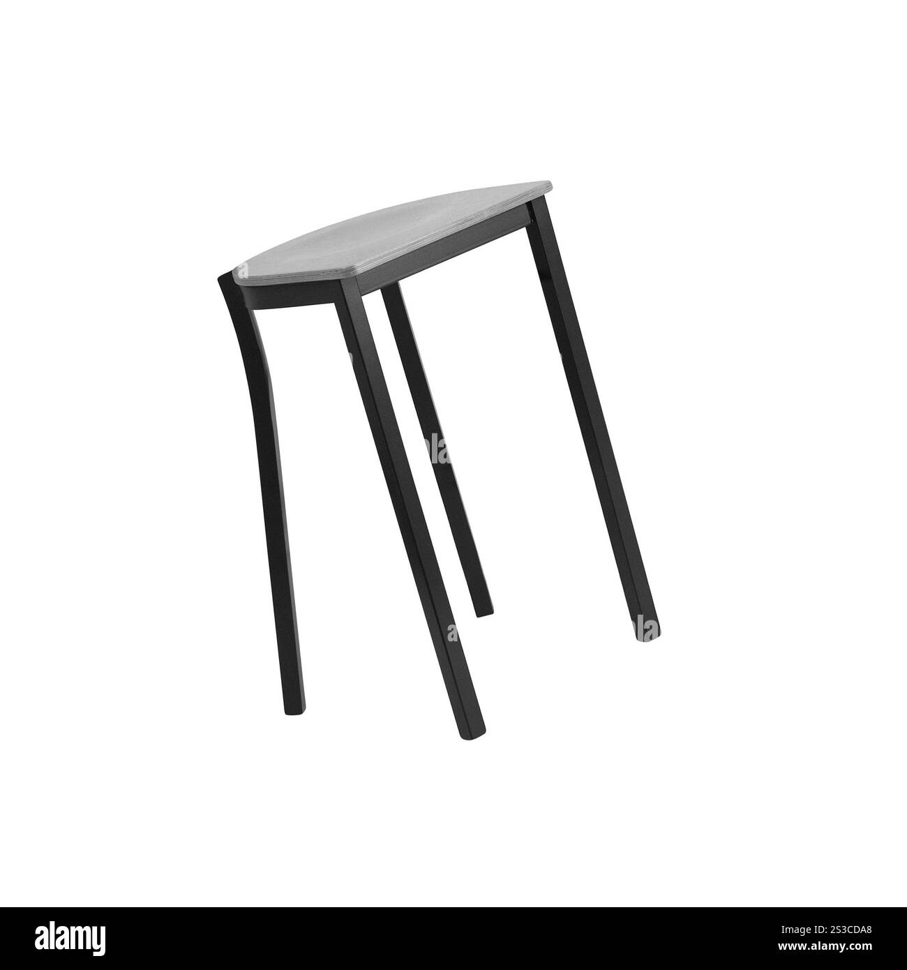 Isolierter Holzhocker auf weißem Hintergrund Stockfoto