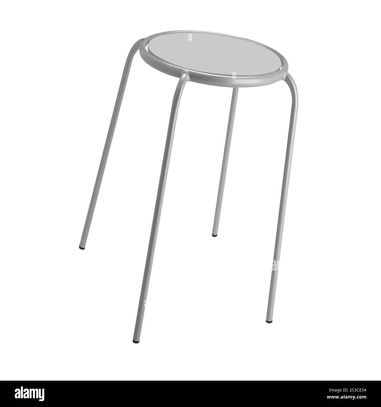 Hocker mit runder Oberseite isoliert Stockfoto