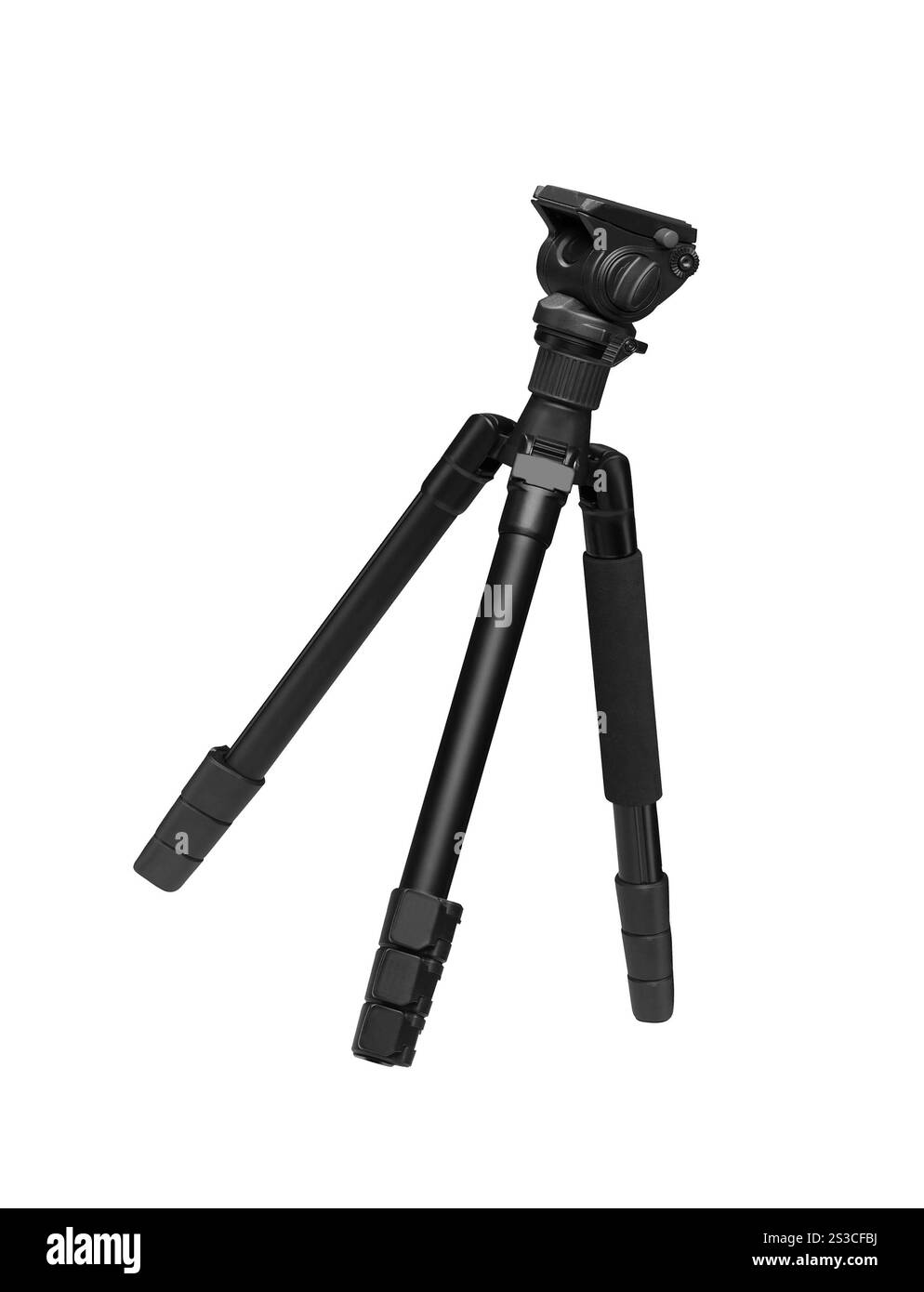 Fotostativ isoliert auf weißem Hintergrund. Fotostativ isoliert auf weiß Stockfoto