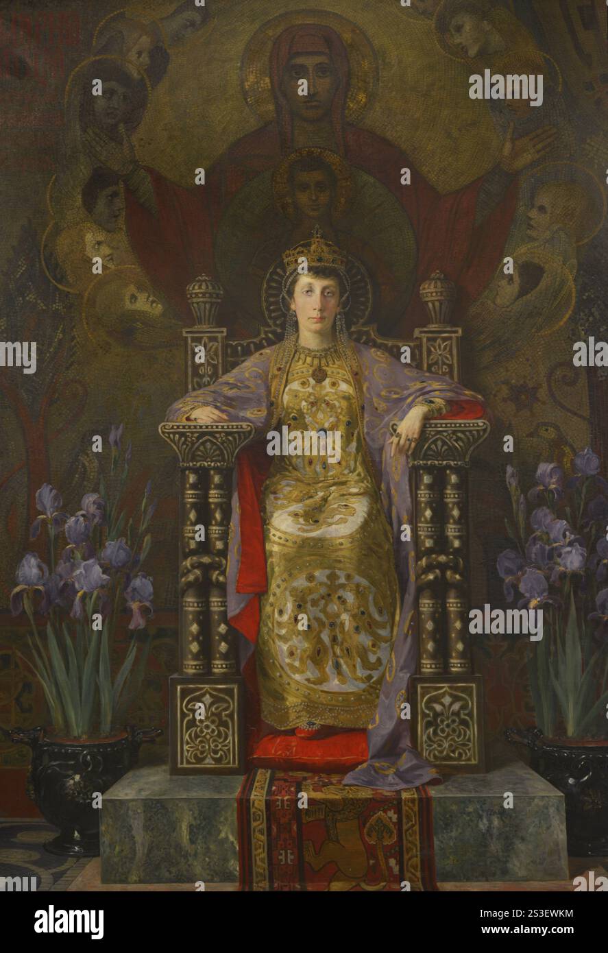 Marie Louise von Bourbon-Parma (1870-1899). Prinzessin von Bulgarien, Ehefrau von Ferdinand I. von Bulgarien. Haus von Bourbon-Parma. Haus Sachsen-Coburg-Gotha-Kohary. Porträt der Prinzessin Marie Louise, 1900, von Ivan Mrkvicka (1856-1938). National Gallery. Sofia, Bulgarien. Stockfoto