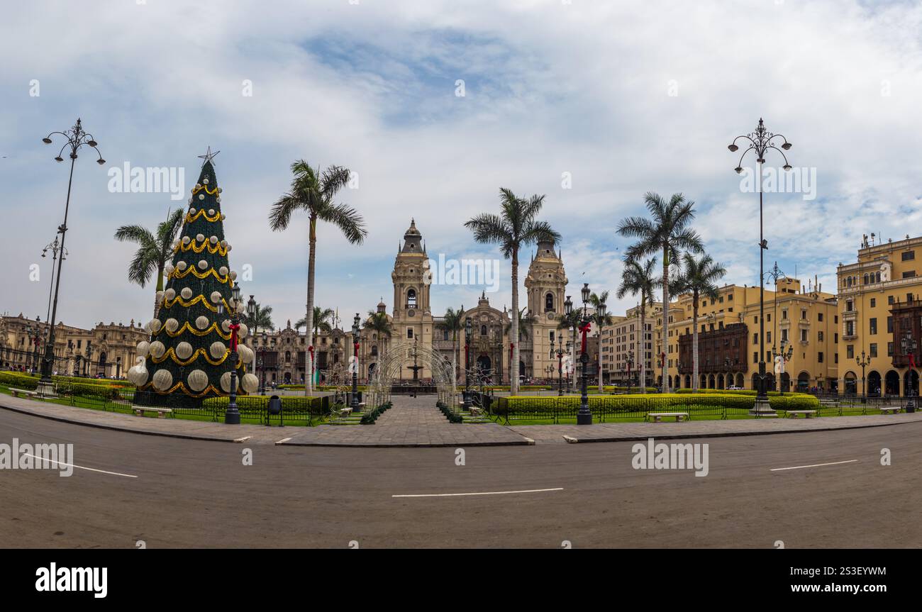Lima Hauptplatz in der Weihnachtszeit - Peru Stockfoto