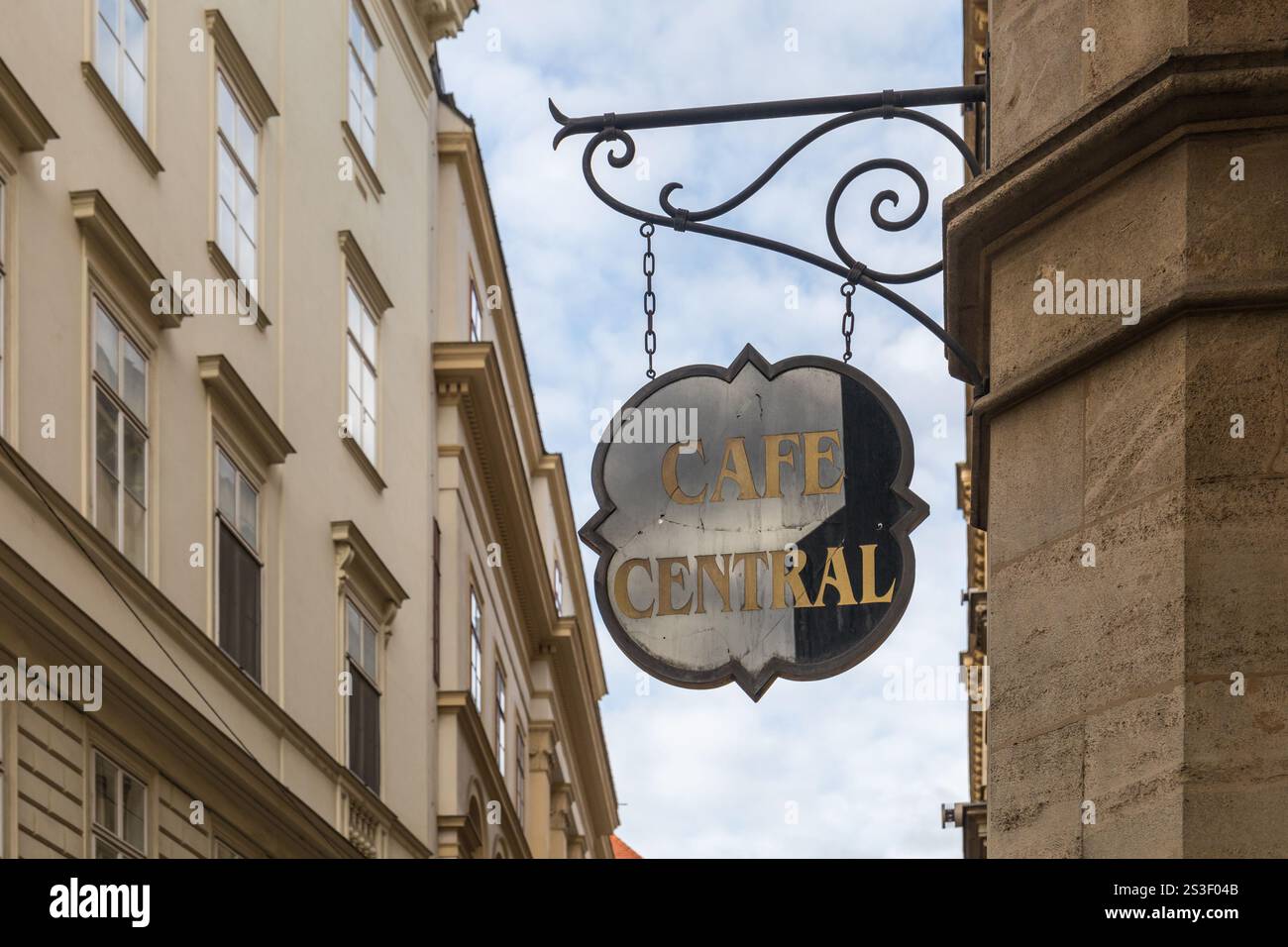 Cafe Central Schild in Wien, Wien, Österreich Stockfoto