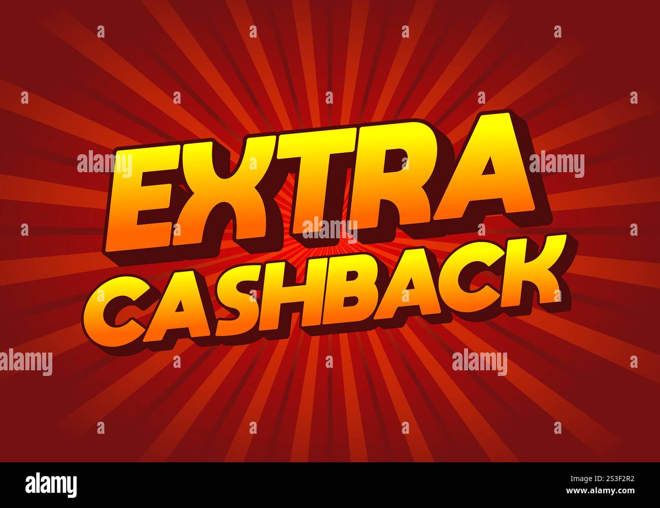 Extra Cash-Back. Texteffekt-Design mit extra fettgedruckter Schrift für Social-Media-Anzeigen Stock Vektor