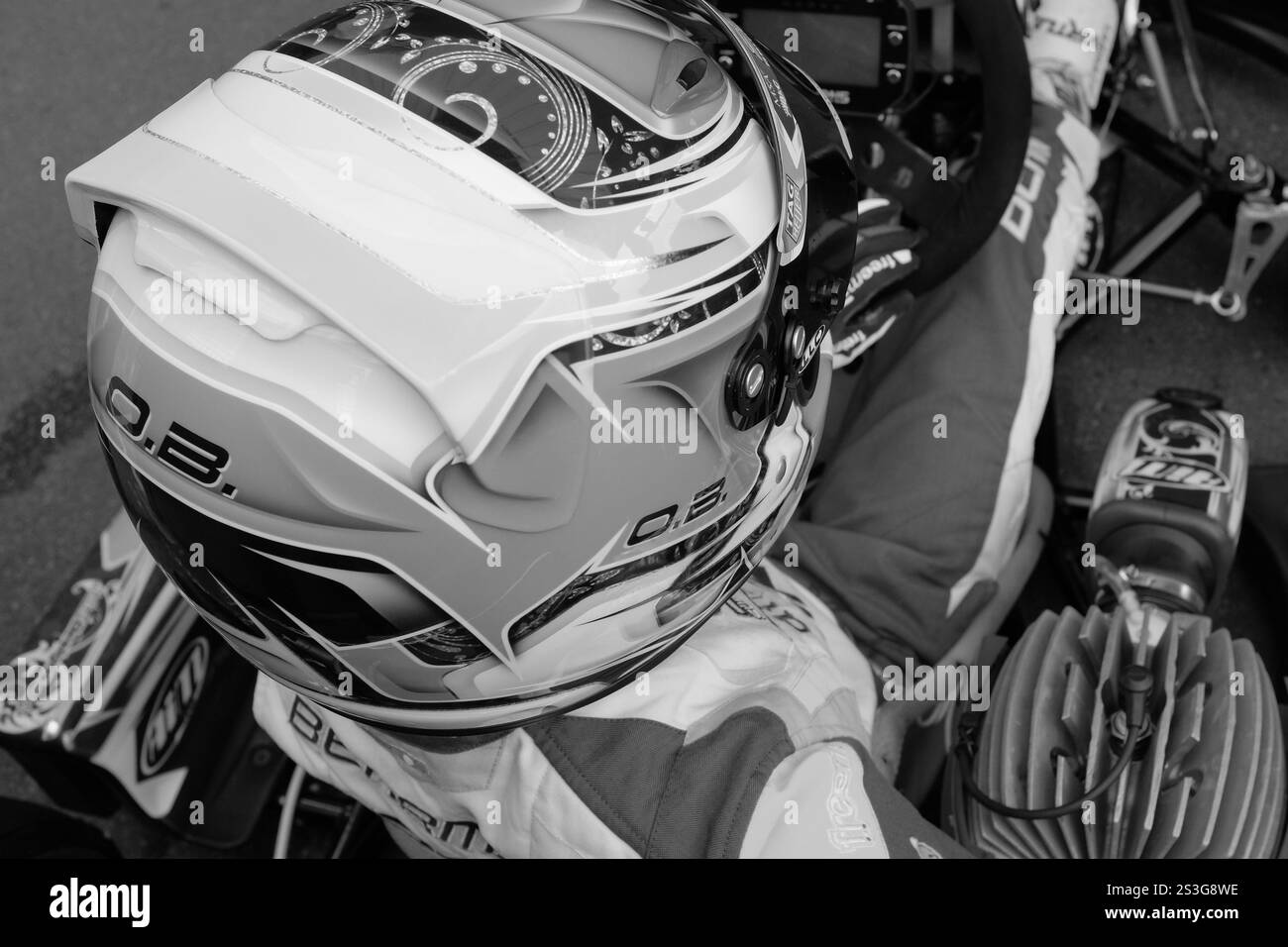 Britischer Rennfahrer der britische Rennfahrer Oliver Bearman, 2025, sieht ihn in der Formel 1 für das Haas F1-Team, hier in seinem frühen k Stockfoto