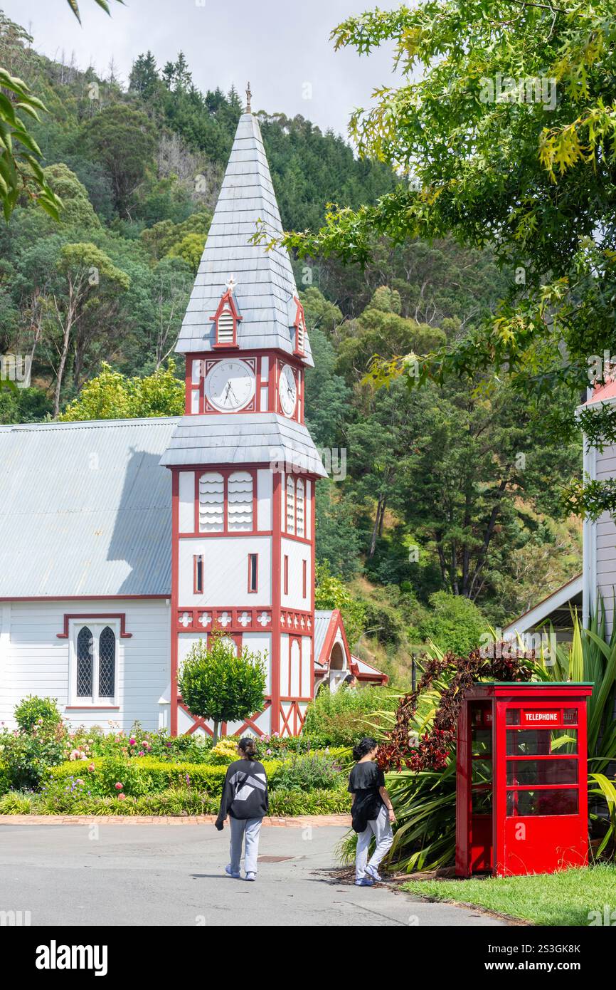 Old St. Peter's Church im Founders Heritage Park, Founders Park, Atawhai Drive, Nelson City (Whakatū), Nelson Region, Südinsel, Neuseeland Stockfoto
