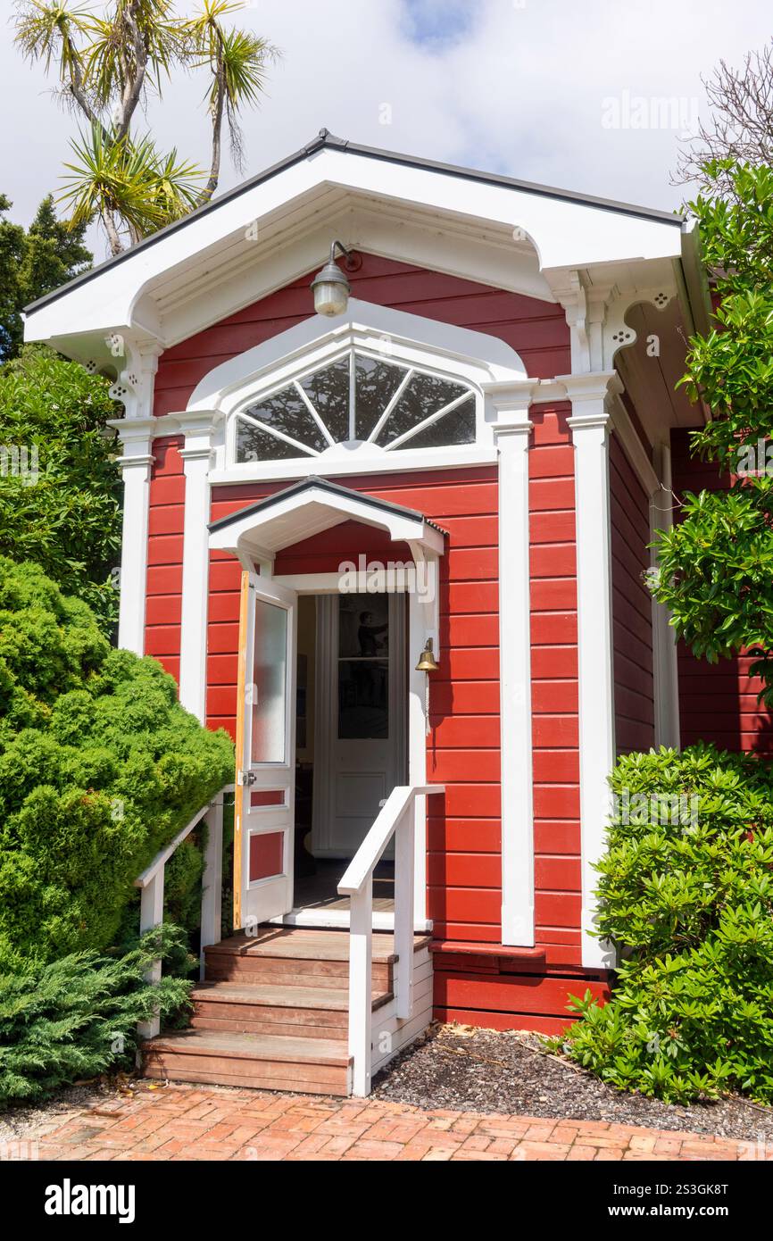 Old School House im Founders Heritage Park, Founders Park, Atawhai Drive, Nelson City (Whakatū), Nelson Region, Südinsel, Neuseeland Stockfoto