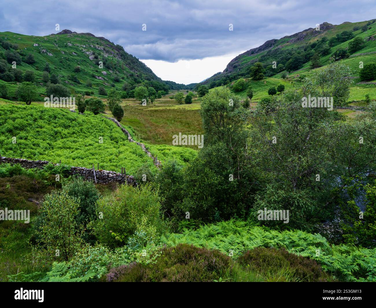 Blick von Watendlath Stockfoto
