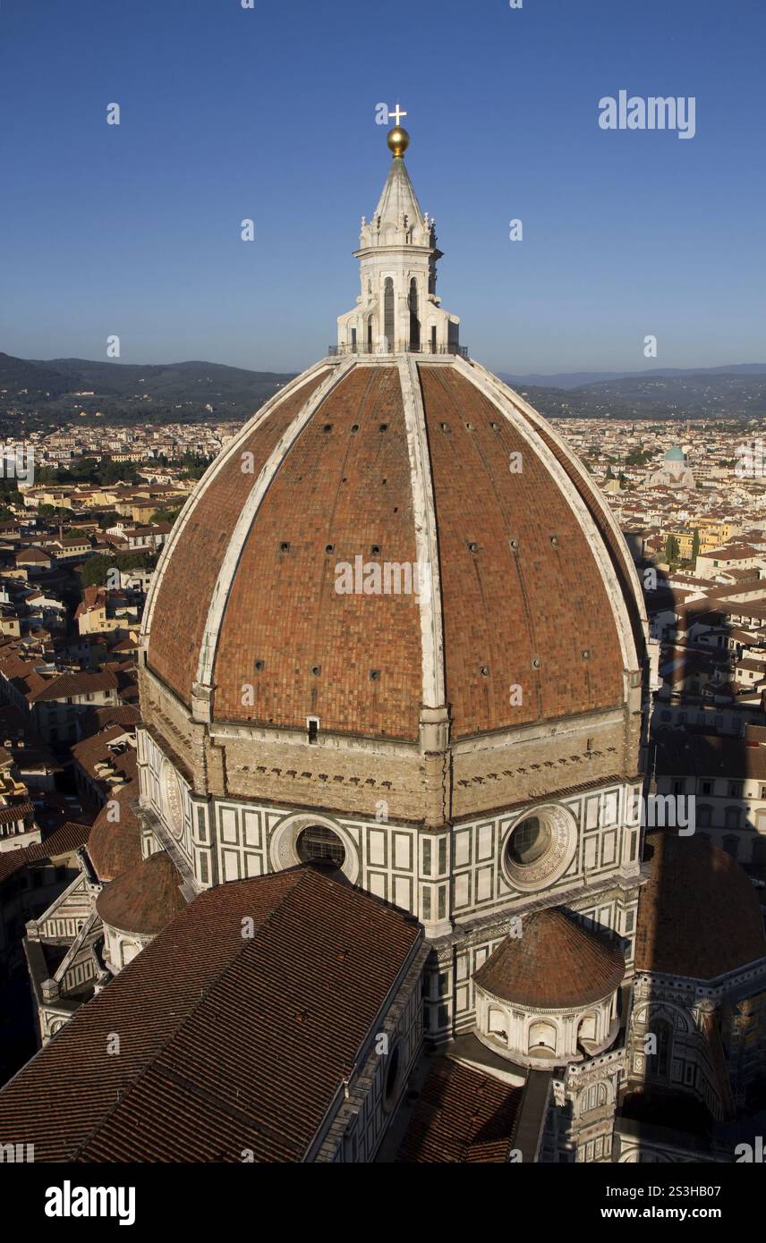 Kuppel der Kathedrale von Florenz vom Glockenturm aus gesehen, Toskana, Italien Florenz, Italien, Europa Stockfoto