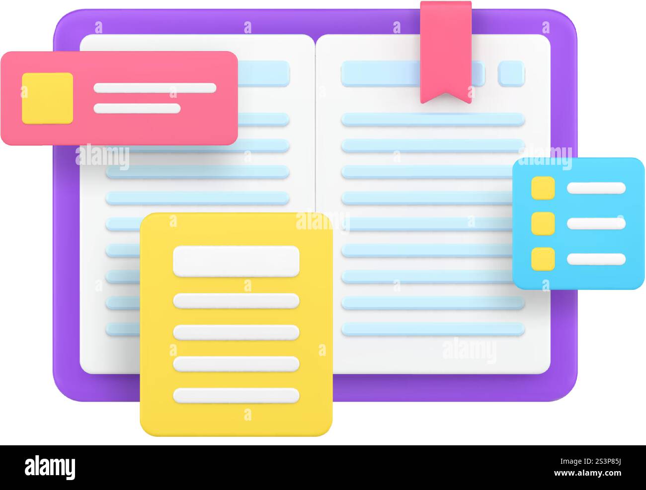 Planung und Analyse von Terminkalender Business Notizblock 3D-Symbol realistische Vektorillustration. Terminkalender für das Notizbuch für wichtige Terminterminpläne Stock Vektor