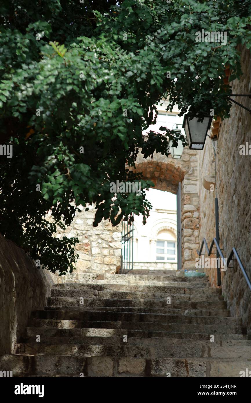 Mauern von Dubrovnik - Verteidigungsmauern von Dubrovnik, Kroatien Stockfoto