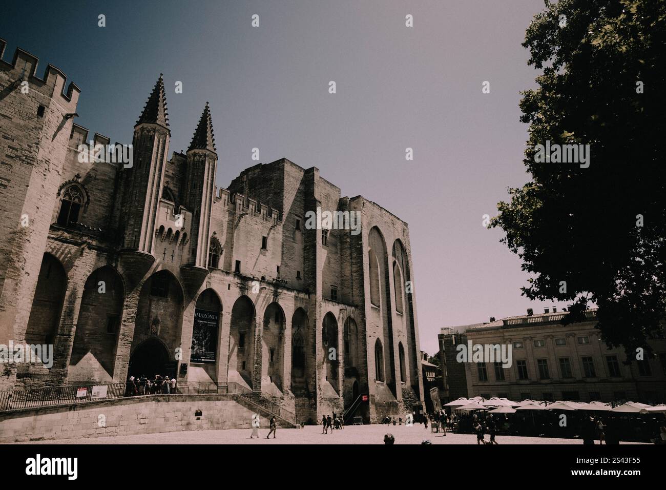 Papstpalast in Avignon Stockfoto