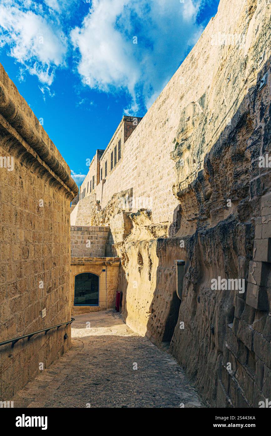 Historische Passage in Fort St. Angelo Stockfoto