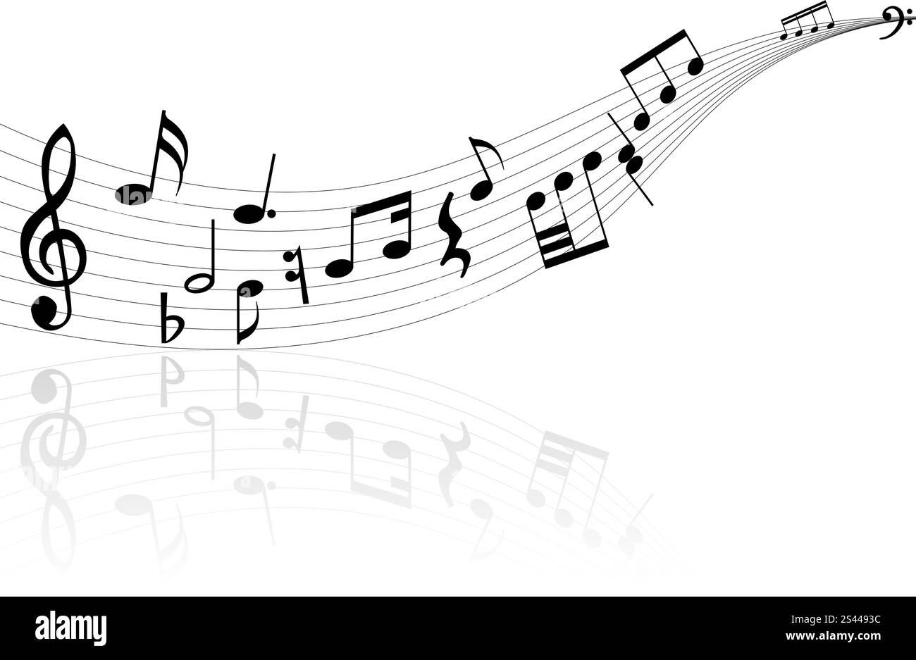 Musiknote Personal auf rotem Grund Stock Vektor