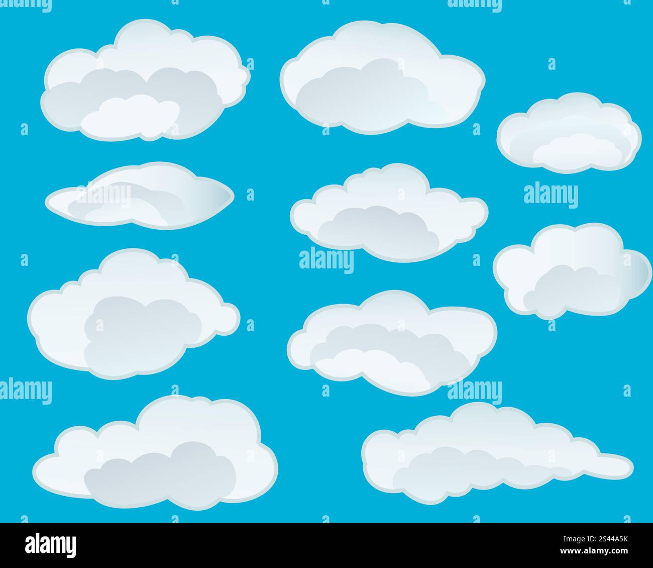 Satz von Vektor Wolken Hintergrund Design einsetzbar Stock Vektor