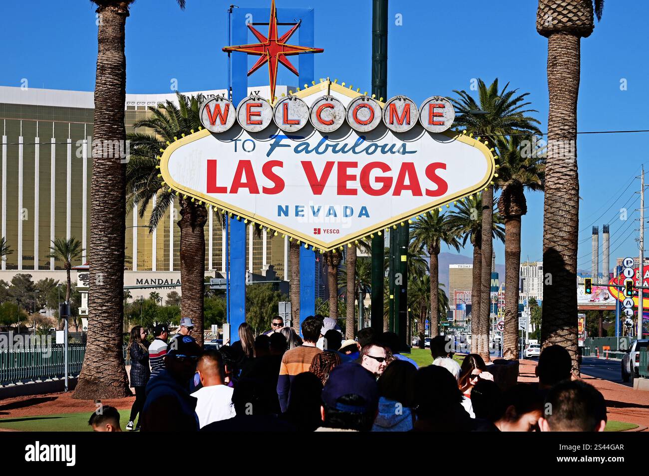 Willkommen im Fabulous Las Vegas Sign, Las Vegas, Nevada, USA Stockfoto