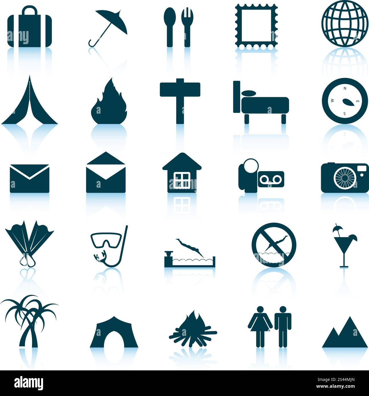 Reise-Set von verschiedenen Vektor-Web-icons Stock Vektor