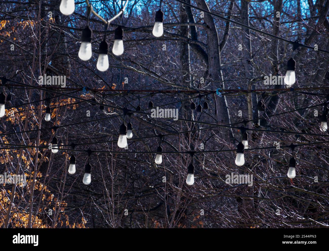 Außenbeleuchtung in einem Park Stockfoto