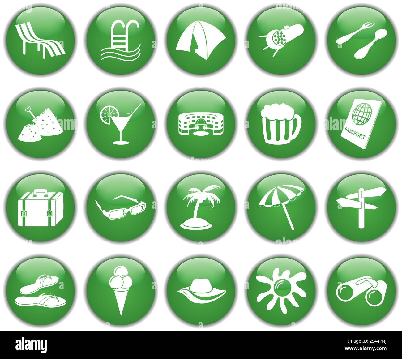 Reise-Set von verschiedenen Vektor-Web-icons Stock Vektor